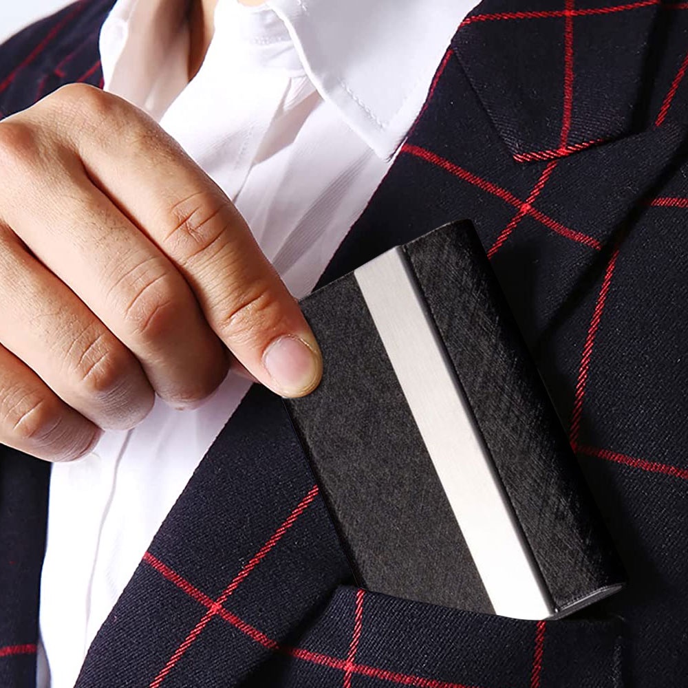 กระเป๋าใส่นามบัตรพกพา กล่องใส่นามบัตร สเตนเลส Stainless Business Card Holder