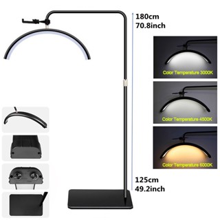 Super Bright LED Lash Light Moon Light 45W Half Ring Light Lamp With Stand Phone Holder For Makeup Beauty Salons Eyebrow