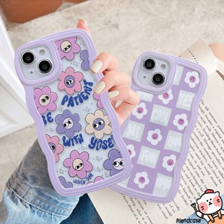 เคสโทรศัพท์มือถือ TPU นิ่ม ขอบหยัก ลายการ์ตูนหน้ายิ้มน่ารัก สไตล์เกาหลี สําหรับ iPhone 11 6 6s 7 8 Plus XR 12 13 14 Pro MAX 14 Plus 11Pro MAX X XS MAX SE 2020