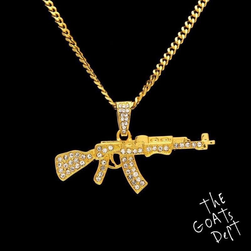REPLIKA The Goats Dept Ak 47 Gold Gems สร้อยคอ/จําลองสร้อยคอไทเทเนียมสําหรับผู้ชายและผู้หญิง unisex 