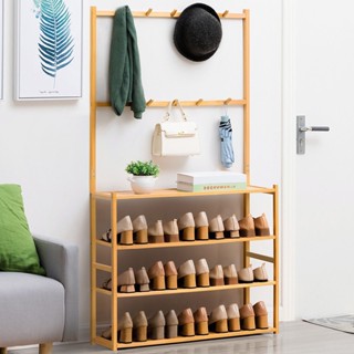 ชั้นวางรองเท้า ทำจากไม้ไผ่ ทนแดด ทนฝน เป็นมิตรกับสิ่งแวดล้อม Wooden Rack ALZ