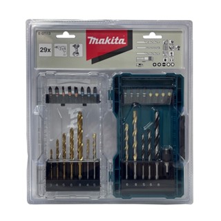 E-07113 Makita ชุดรวมดอกสว่านและดอกไขควง 29ชิ้น/ชุด 29pcs bit set with clear case,NZ