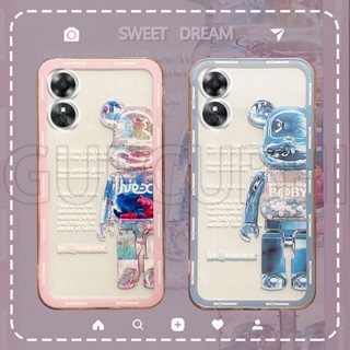 เคสโทรศัพท์มือถือ ซิลิโคนนิ่ม แบบใส ลายหมี Robbot แฟชั่น สําหรับ OPPO A17 2022 A17