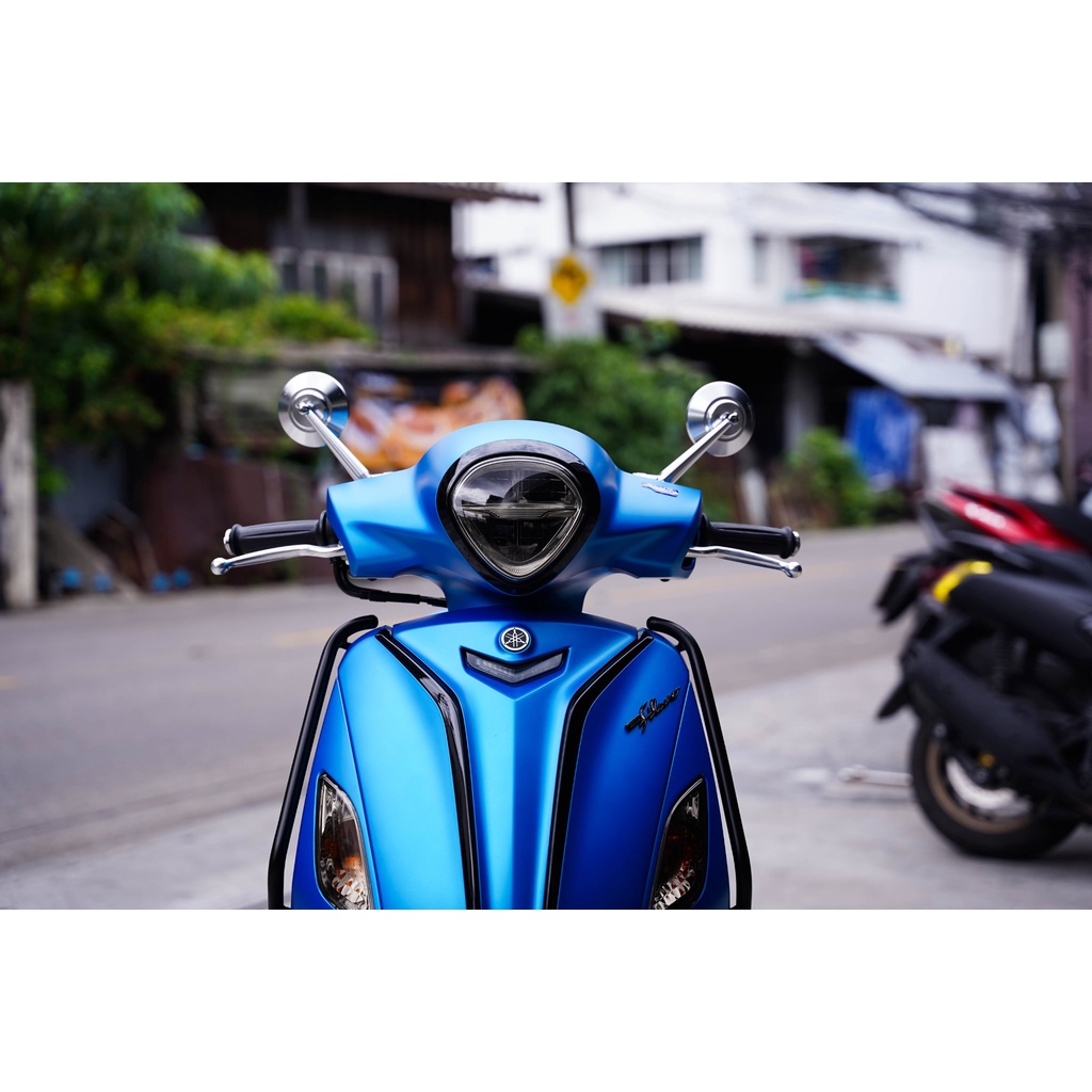 กระจกแต่ง RZM กระจกแต่งทรงกลม แบบก้าน สำหรับรถคลาสสิค Vespa LX Sprint GTS Prima l Grand Filano Hybri