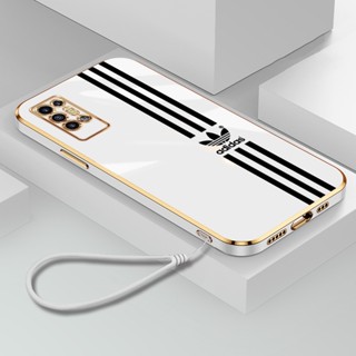 เคส Tecno Pova 2 Pova 3 แฟชั่น แบรนด์ไทด์ เคสหรูหรา บางเฉียบ ชุบ สี่เหลี่ยม เคสโทรศัพท์ TPU นิ่ม พร้อมสายคล้อง