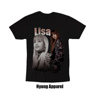 เสื้อยืดสีขาว เสื้อยืด Lisa Bl (unisex)เสื้อผ้าแนวสตรีทผู้ชายเสื้อยืดผู้หญิง