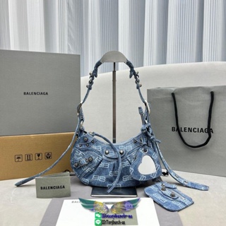 Balenciag Le cagole crescent underarm baguette hobo bag graffiti shoulder saddle flap