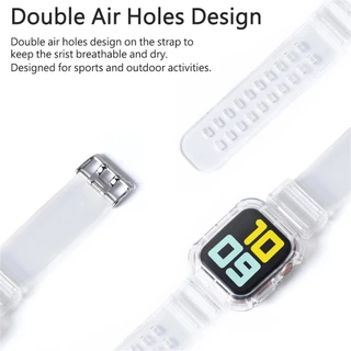 iWatch 1110 9 8 7 6 SE 5 4 3 2 1 ultra 49mm สายและเคส ขนาด38mm40mm42mm44mm41mm45mm46mm สายนาฬิกาข้อมือ ซิลิโคนนิ่ม แบบใส