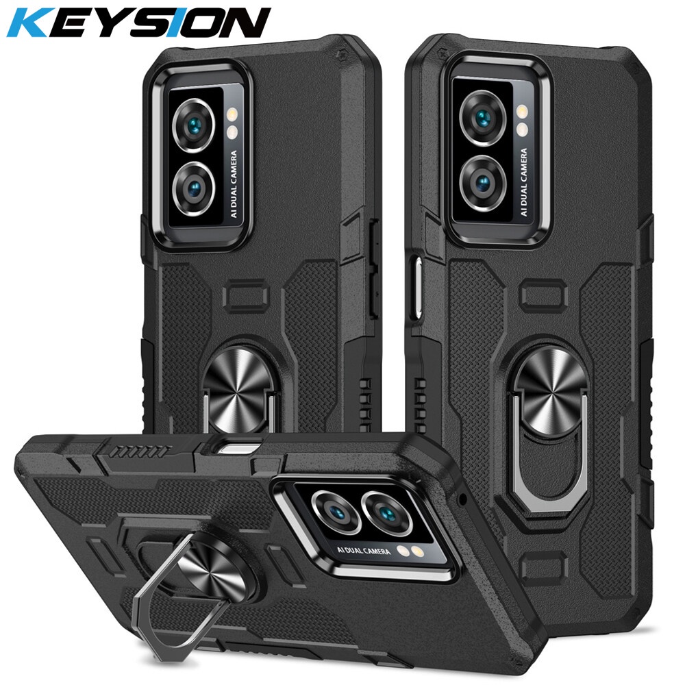 Keysion เคสโทรศัพท์มือถือ กันกระแทก พร้อมแหวนขาตั้ง สําหรับ Realme Narzo 50 5G Q5i A77 5G A57 4G A95
