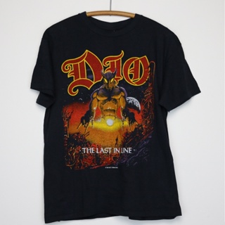 เสื้อยืดวินเทจ เสื้อเบลาส์ เสื้อยืด ลาย Dio 1984 Last In Line Tour Concert 1980S สไตล์วินเทจ Tee