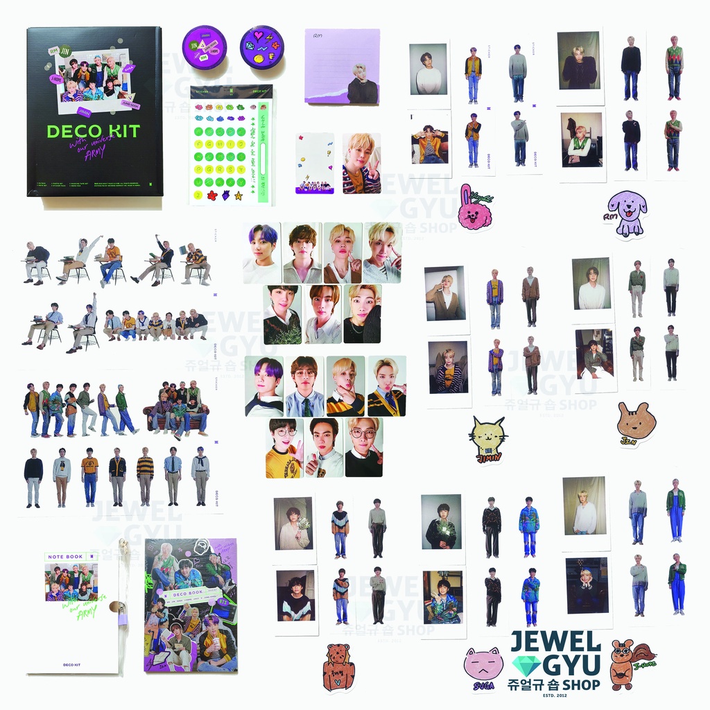 อย่างเป็นทางการ BTS Deco Kit [Sharing] Photocard Sticker Deco Book Notebook Masking Tape Memopad Pho
