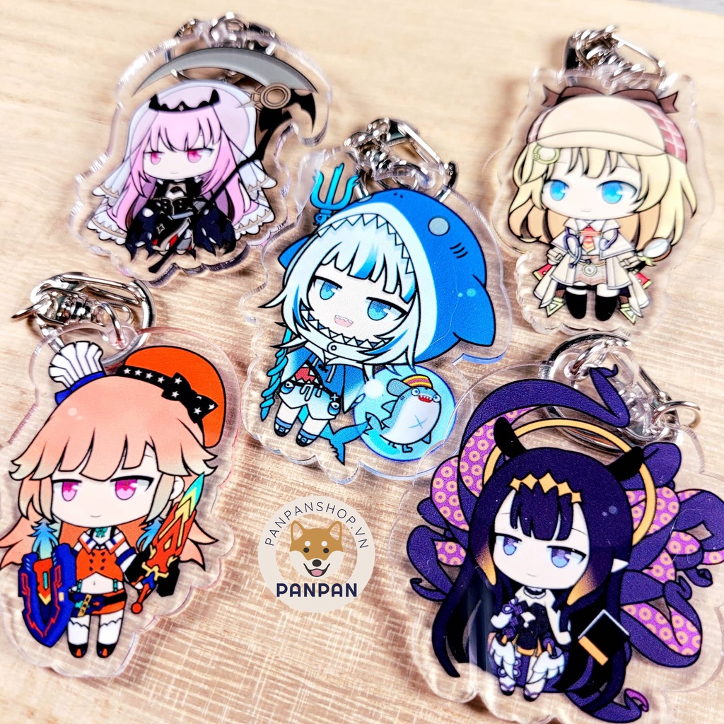 พวงกุญแจ Hololive Myth VTuber micha (6ซม.) Mori Calliope, Gawr Gura, Watson Amelia, Takanashi Kiara