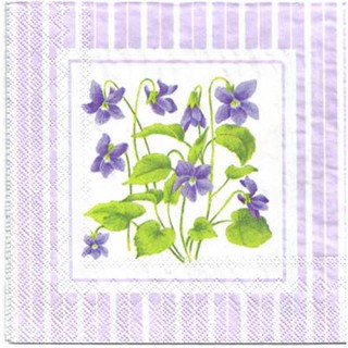 Pladao Napkin ภาพดอกไม้ Vilolet Lilac กระดาษ แนพกิ้น สำหรับงานศิลปะ เดคูพาจ decoupage ขนาด M 25x25