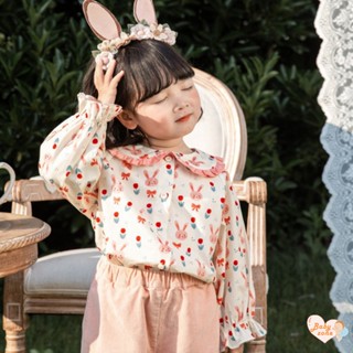 Babyzone เสื้อเชิ้ตแขนยาวลําลอง คอตุ๊กตา สวมใส่สบาย แฟชั่นฤดูใบไม้ร่วง สําหรับเด็กผู้หญิง