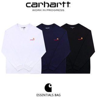 เสื้อยืดแขนยาว ปักลายโลโก้ Carhartt Double Sand สไตล์สตรีท สําหรับผู้ชาย และผู้หญิง