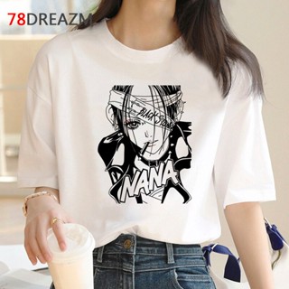 เสื้อแฟชั่นผญ นานาอะนิเมะฤดูร้อนเสื้อเชิ้ตชายสบาย ๆ วินเทจ ulzzang tumblr กราฟิก tees ฤดูร้อนด้านบนเสื้อยืด harajuku tum