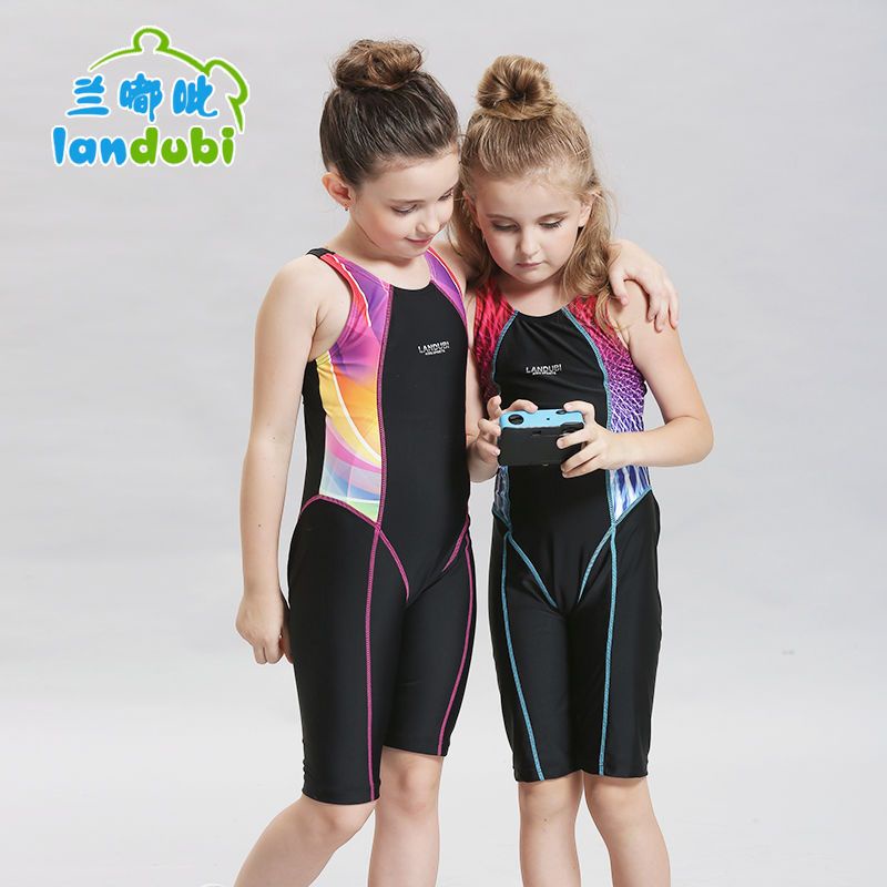 ✒❍◙2021 ชุดว่ายน้ำเด็กแข่งอาชีพเด็ก Lan Dupi หัดว่ายน้ำขายาว ชุดว่ายน้ำเด็กขนาดกลางและเล็ก
