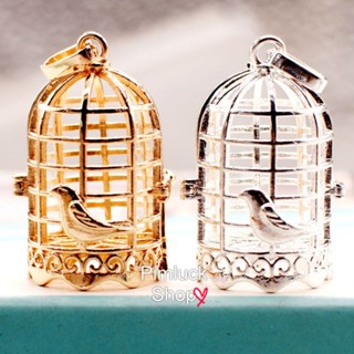 [พร้อมส่ง] จี้ เปิดฝาได้ ลายกรงนกสีเงินและสีทอง ใส่ของขลังของมงคลน้ำหอม (pimluck)