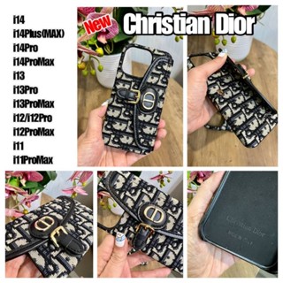 เคสกระเป๋า Dior ใส่บัตรได้ หนังนุ่ม iPhone 14 / 14 Pro / 14 Plus / 14 Pro Max /11 Pro Max/12 Pro Max/13 Pro Max