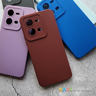 เคส Vivo V25 5g V25 pro สีพื้น สีด้าน แบบหนา กันกระแทก กันกล้อง คลุมกล้อง เสริมขอบกล้องนูน