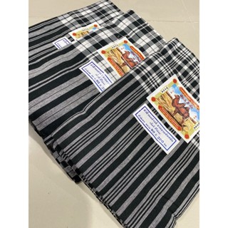 ผ้าขาวม้า สีขาว-ดำเนื้อผ้าฝ้ายขนาดใหญ่