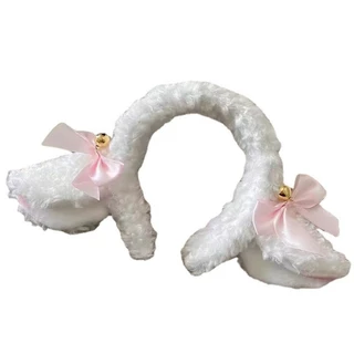 Cartoon Animal Headbands Furry Girls Lamb Hair Hoop Plush Ears Makeup Hairband