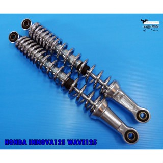 HONDA INNOVA125 WAVE125 "CHROME" REAR SHOCK SET PAIR // โช๊คหลัง สปริงชุบ สินค้าคุณภาพดี