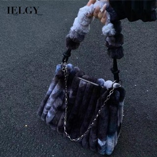 IELGY womens tie dye plush large capacity messenger bag