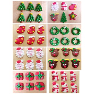 น้ำตาลแต่งขนม วันคริสมาส วันปีใหม่ คัพเค้กเทศกาลคริสมาส Christmas cake topper น้ำตาลแต่งหน้าเค้ก เทศกาลคริสมาส  น้ำตาลแต