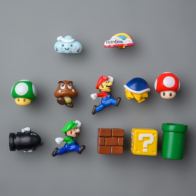 แม่เหล็กติดตู้เย็น รูปตุ๊กตา Super Mario Brothers Mario Bullet Mushroom Turtle Wall Well Hand Office - รูปที่ 4