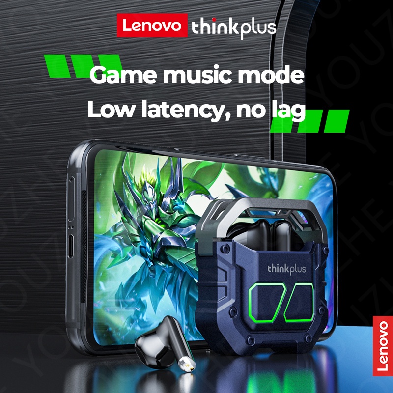 Lenovo XT81 TWS หูฟัง ชุดหูฟังสำหรับเล่นเกมบลูทูธ Latency ต่ำพร้อมไมโครโฟนหูฟังไร้สายแบบเดิมตัดเสียง