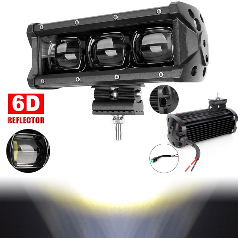 Led Work Spot Light Bar 8" 14" Inch 6D Lens For Car Uaz ATV SUV 4x4 Off Road Truck Led Bulbs Beam Ba