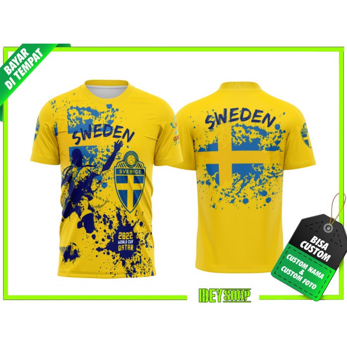 เสื้อยืด พิมพ์ลาย WORLD CUP Jersey QATAR SWEDEN Fullprint - S 2022