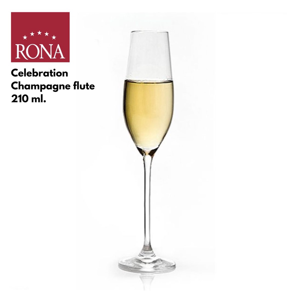 Rona celebration champagne flute 210 ml.-แก้วคริสตัลแท้ Rona รุ่น Celebration champagne flute 210 มล
