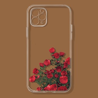 Advanced red rose~เคสไอโฟน iPhone 7 8 se2020 12 14 pro เคส 13 11 pro max 8plus phone case นิ่ม 7plus Xr Xs X max 8พลัส