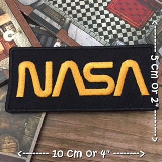 Nasa เหลืองดำ ตัวรีดติดเสื้อ อาร์มรีด อาร์มปัก ตกแต่งเสื้อผ้า หมวก กระเป๋า แจ๊คเก็ตยีนส์ Embroidered Iron on Patch