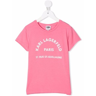 เสื้อยืดแขนสั้น พิมพ์ลายโลโก้ Karl Lagerfeld สําหรับผู้หญิง