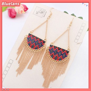 เครื่องประดับผู้หญิงต่างหูตะขอ Tassels ขนมเปียกปูนโกลเด้น