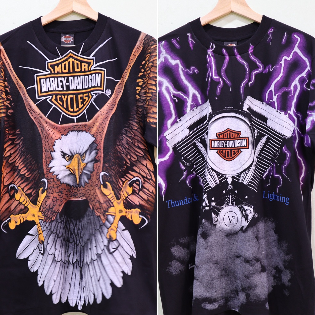 เสื้อยืดวินเทจสกรีนทั้งตัว OVP Harley-Davidson