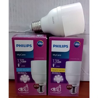 PHILIPS หลอดไฟ LED 13W Cool Daylight รุ่น LED BRIGHT T70 E27 สว่างรอบทิศทาง สินค้ารวมภาษีแล้ว