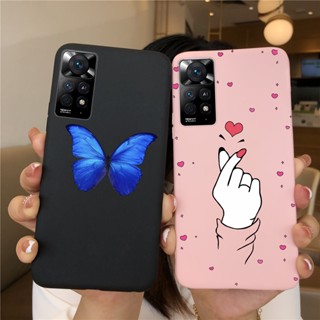 เคสโทรศัพท์ซิลิโคน TPU แบบนิ่ม ลายการ์ตูนผีเสื้อ สําหรับ Xiaomi Redmi Note 11 Pro Note11 Pro