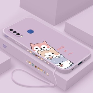 เคสโทรศัพท์ซิลิโคน ลายการ์ตูนน่ารัก พร้อมสายคล้อง สําหรับ Samsung A12 A52 A52s a72 A32 M32