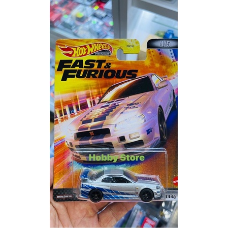 Hobby Store Hot Wheels Premium Fast and Furious Nissan Skyline R34 รถโมเดล