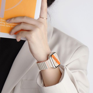 สายนาฬิกาข้อมือซิลิโคน แม่เหล็ก สําหรับ Smart Watch band serie 8 3 5 4 SE 6 7 Ultra 49 มม. iWatch 45 มม. 44 มม. 40 มม. 41 มม. 38 มม. 42 มม.