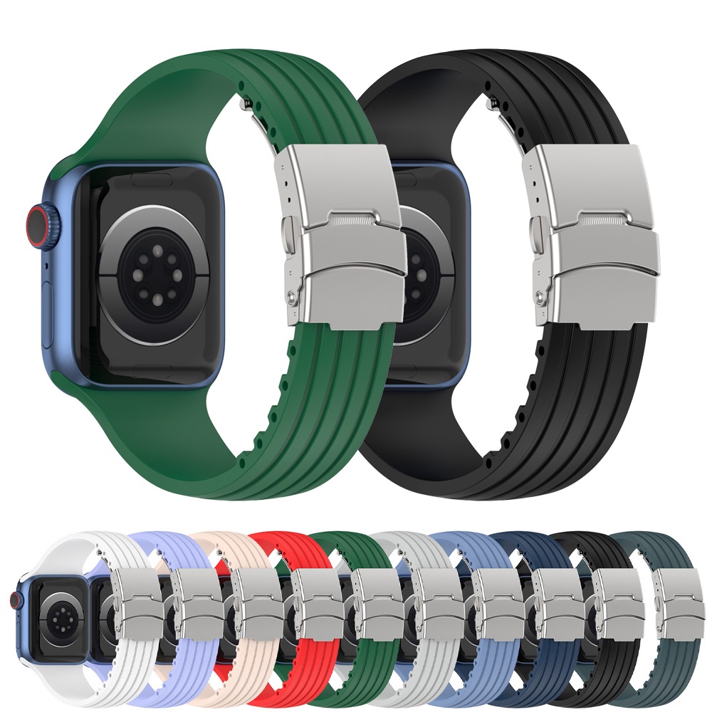 สายนาฬิกาข้อมือซิลิโคน สําหรับ Apple Watch 49 มม. 45 มม. 41 มม. 44 มม. 40 มม. 42 มม. 38 มม. 45 มม. iWatch series ultra2 9 8 7 3 4 5 6 se