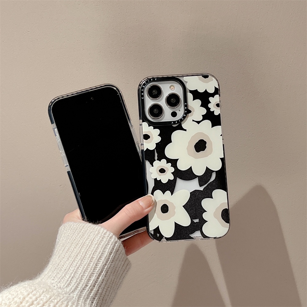 สําหรับiphone 16 14 15 Pro Maxดอกไม้สีขาวRetroดอกไม้iPhone 12 11 Pro Max 7/8Plus/X/XR/Xs Max Soft TPUสําหรับiPhone 11 ClearกันกระแทกiPhone 12 13 Mini