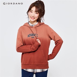 GIORDANO เสื้อกันหนาวผู้หญิง Womens AB French Terry Hoodie 05392612