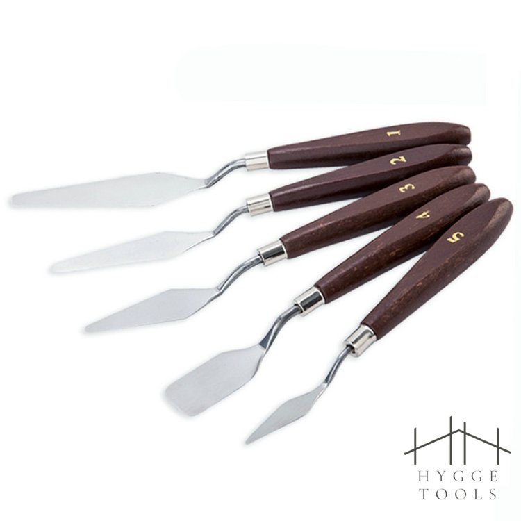 ชุดเกรียงปาดสี เกรียงผสมสีเพ้นท์สี เกรียงสีน้ำมัน เกรียงศิลปะ Art Painting Knifes เกียงปาดสีปลายแหลม ชุด 5 ชิ้น