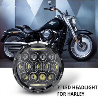 ไฟหน้า LED 200W ทรงกลม 7 นิ้ว กันน้ํา คุณภาพสูง สําหรับรถจักรยานยนต์ Jeep Harley Davidson JK 4