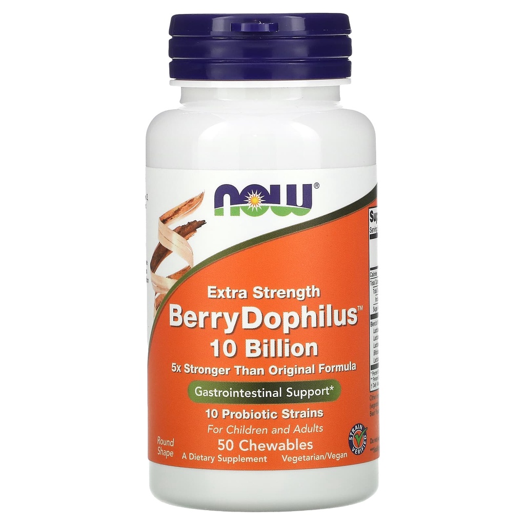 NOW Foods, Extra Strength Berry Dophilus, 50 Chewables